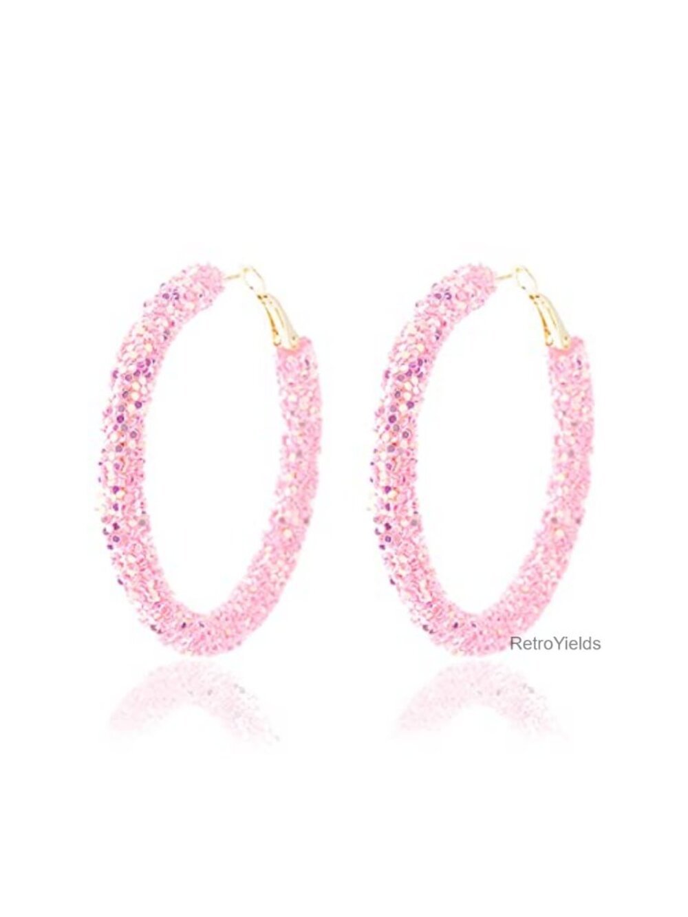 Sequins Hoop Earrings Bohemian Gold Plated Dangle Drop Earring Circle Statement